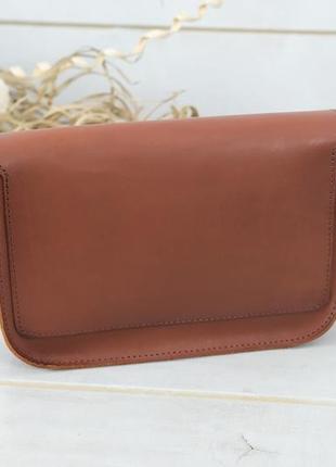 Женская кожаная сумка берти, натуральная кожа итальянский краст, цвет коричневый5 фото