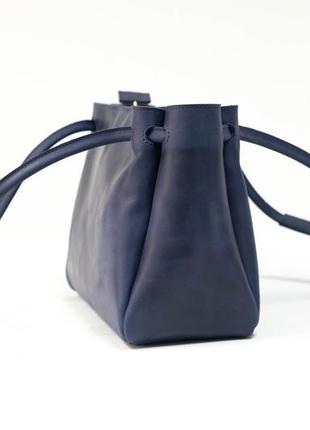 Женская кожаная сумка азия, натуральная винтажная кожа, цвет синий3 фото