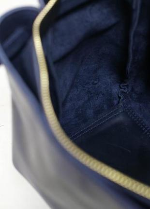 Женская кожаная сумка азия, натуральная винтажная кожа, цвет синий2 фото