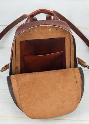 Женский кожаный рюкзак анталья, натуральная кожа итальянский краст цвет коричневий, оттенок вишня5 фото