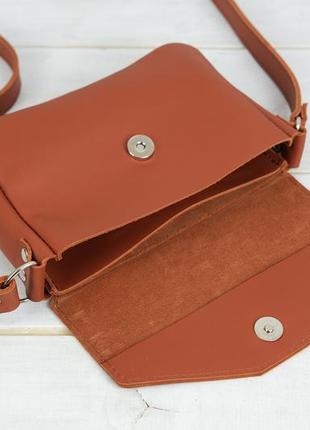 Жіноча шкіряна сумка лілу, натуральна шкіра grand, колір коричневый, відтінок коньяк6 фото