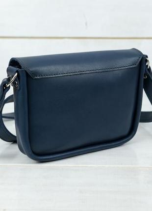 Жіноча шкіряна сумка лілу, натуральна шкіра італійський краст, колір синій5 фото
