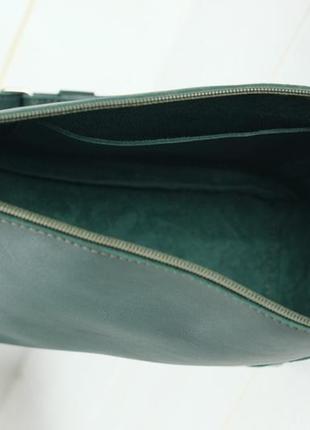 Женская кожаная сумка майя натуральная кожа итальянский краст, цвет зеленый6 фото