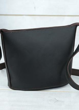 Жіноча шкіряна сумка елліс, натуральна шкіра grand, колір коричневый, відтінок шоколад5 фото
