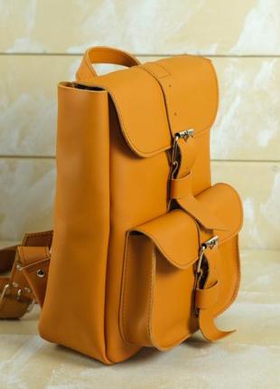 Женский кожаный рюкзак джун, натуральная кожа grand цвет янтарь3 фото