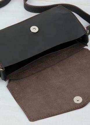 Жіноча шкіряна сумка ромбик, натуральна шкіра grand, колір коричневый, відтінок шоколад6 фото