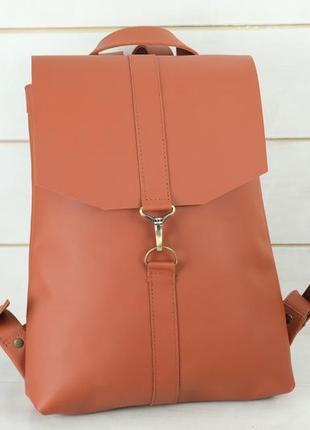 Женский кожаный рюкзак монако, натуральная кожа grand цвет коричневый, оттенок коньяк2 фото