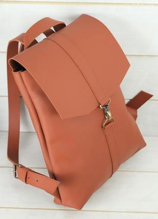 Женский кожаный рюкзак монако, натуральная кожа grand цвет коричневый, оттенок коньяк4 фото