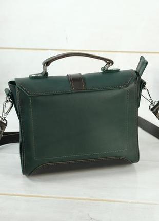 Женская кожаная сумка марта, натуральная кожа итальянский краст, цвет зеленый5 фото