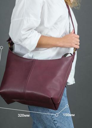 Женская кожаная сумка луна, натуральная винтажная кожа, цвет коричневый, оттенок шоколад5 фото