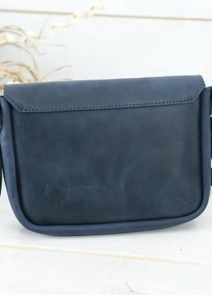 Женская кожаная сумка мия, натуральная винтажная кожа, цвет синий5 фото