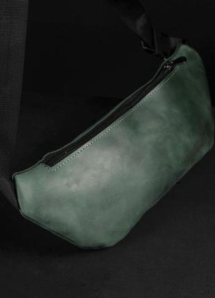 Кожаная сумка "модель №60" натуральная винтажная кожа, цвет зеленый