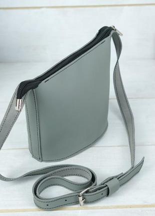 Жіноча шкіряна сумка елліс, натуральна шкіра grand, колір сірий3 фото