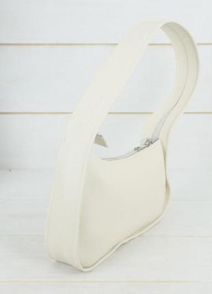 Женская кожаная сумка бренда, натуральная гладкая кожа, цвет бежевый3 фото