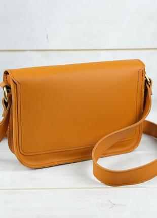 Женская кожаная сумка берти, натуральная кожа grand, цвет янтарь5 фото