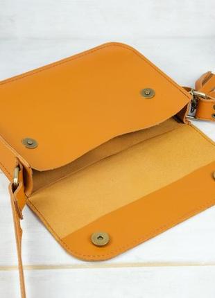 Женская кожаная сумка берти, натуральная кожа grand, цвет янтарь6 фото
