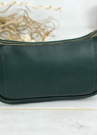 Жіноча шкіряна сумка джулс, натуральна шкіра італійський краст, колір зелений5 фото