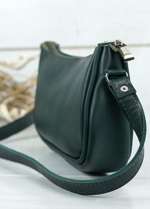 Жіноча шкіряна сумка джулс, натуральна шкіра італійський краст, колір зелений4 фото