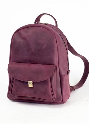Женский кожаный рюкзак стамбул, натуральная винтажная кожа цвет бордо