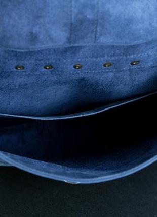Женский кожаный рюкзак монако, натуральная винтажная кожа цвет синий5 фото