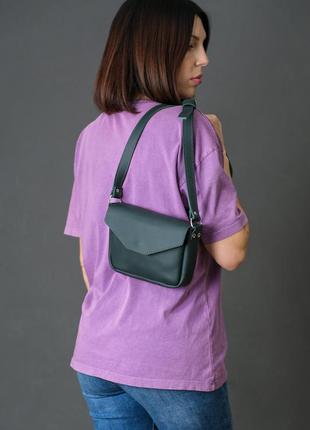 Женская кожаная сумка лилу, натуральная кожа grand, цвет зелёный