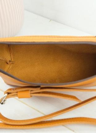 Жіноча шкіряна сумка літо, натуральна шкіра grand, колір бруштин6 фото