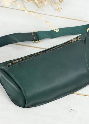 Кожаная сумка модель №56 мини, натуральная кожа итальянский краст, цвет зеленый