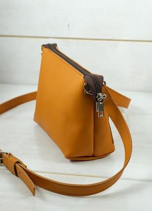 Женская кожаная сумка лето, натуральная кожа grand, цвет янтарь4 фото