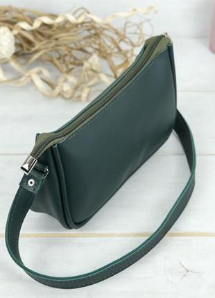 Женская кожаная сумка джулс, натуральная кожа grand, цвет зеленый3 фото