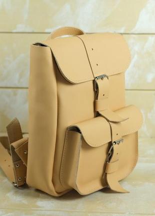 Женский кожаный рюкзак джун, натуральная кожа grand цвет бежевый3 фото
