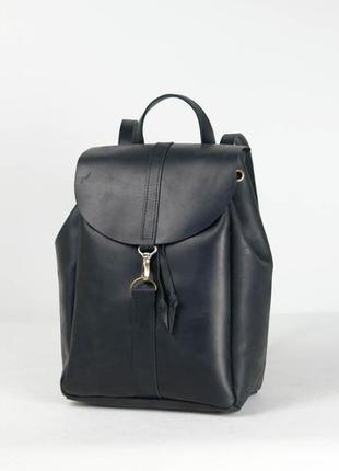 Жіночий шкіряний рюкзак київ, розмір великий, натуральна шкіра італійський краст колір чорний