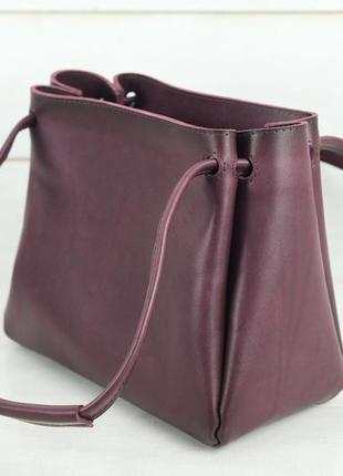 Жіноча шкіряна сумка азія, натуральна шкіра італійський краст, колір бордо4 фото
