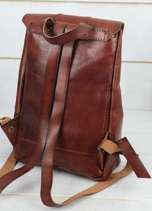 Женский кожаный рюкзак прага, натуральная кожа итальянский краст цвет коричневий, оттенок вишня