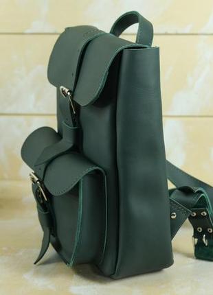 Жіночий шкіряний рюкзак джун, натуральна шкіра grand колір зелений4 фото