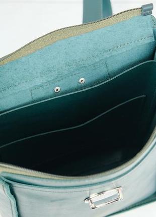 Женский кожаный рюкзак палермо, натуральная кожа итальянский краст, цвет зеленый6 фото