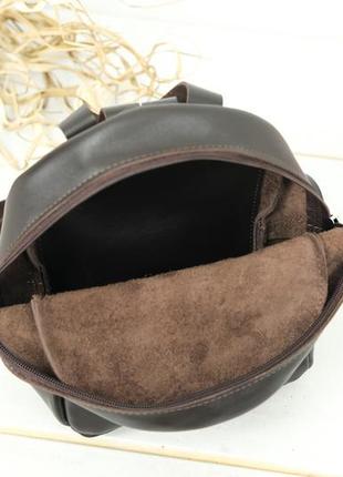 Женский кожаный рюкзак колибри, натуральная гладкая кожа цвет коричневый, оттенок шоколад5 фото