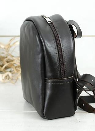 Женский кожаный рюкзак колибри, натуральная гладкая кожа цвет коричневый, оттенок шоколад3 фото