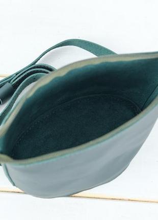 Женская кожаная сумка эллис, натуральная кожа grand, цвет зеленый6 фото