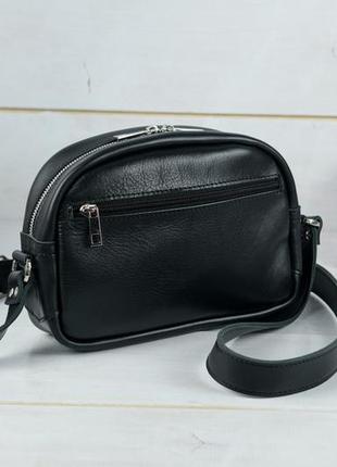 Женская кожаная сумка виола, натуральная гладкая кожа, цвет черный5 фото
