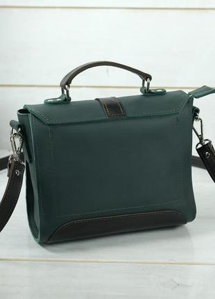 Женская кожаная сумка марта, натуральная кожа grand, цвет зеленый5 фото