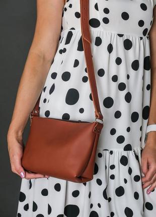Жіноча шкіряна сумка літо, натуральна шкіра grand, колір коричневый, відтінок коньяк1 фото