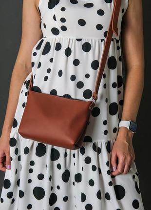 Жіноча шкіряна сумка літо, натуральна шкіра grand, колір коричневый, відтінок коньяк6 фото