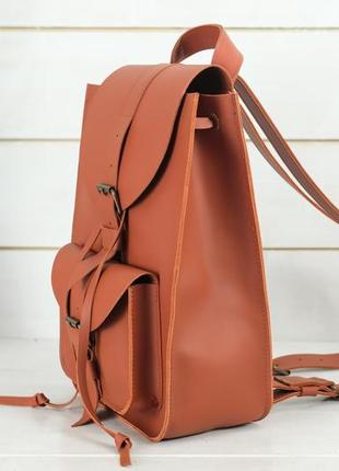 Женский кожаный рюкзак флоренция, натуральная кожа grand цвет коричневый, оттенок коньяк3 фото
