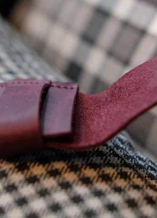 Кожаный пенал "мини", натуральная винтажная кожа, цвет бордо