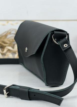 Жіноча шкіряна сумка ромбик, натуральна шкіра grand, колір чорний3 фото