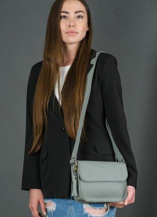 Жіноча шкіряна сумка берті, натуральна шкіра grand, колір сірий2 фото
