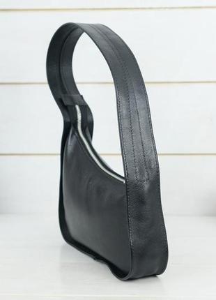 Женская кожаная сумка бренда, натуральная гладкая кожа, цвет черный2 фото