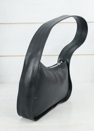 Женская кожаная сумка бренда, натуральная гладкая кожа, цвет черный3 фото