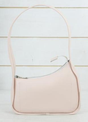 Женская кожаная сумка бренда, натуральная гладкая кожа, цвет пудра5 фото