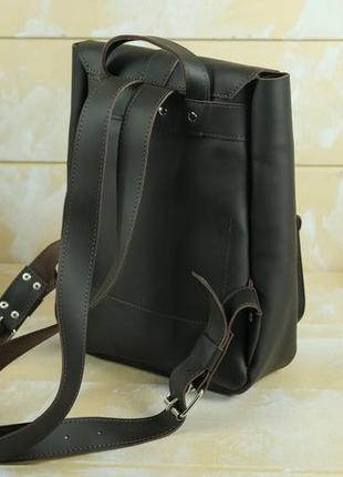 Женский кожаный рюкзак джун, натуральная кожа grand цвет коричневый, оттенок шоколад5 фото